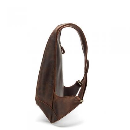 Simple Design Casual Cowhide Leather Backpack