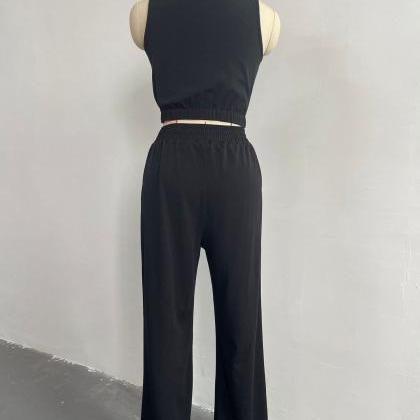 Black Office Lady Jumpsuits With Blet