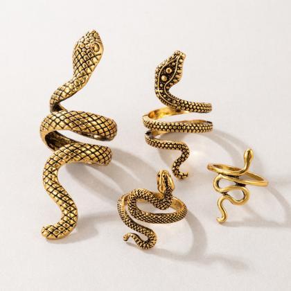 Vintage Golden Snake Shape Rings For Women..