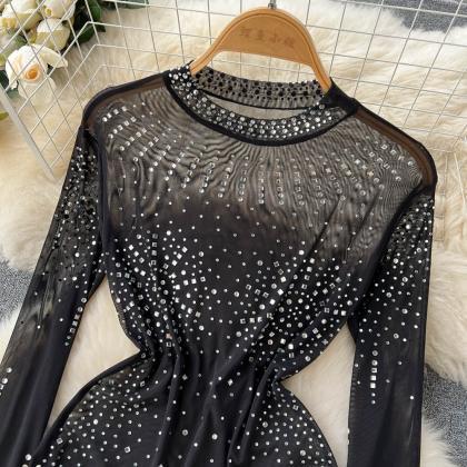 Sexy Black Long Sleeves One Piece Rompers