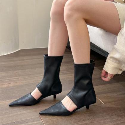Fashion Summer Pointed Toe Ankle Length Boots