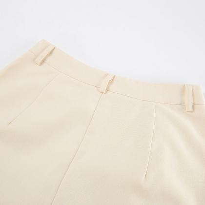 Ivory Cotton Linen Sleeveless Vest And Shorts..