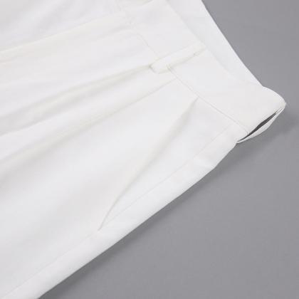 Summer Linen Crop Tops And Wide Legs Pants For..