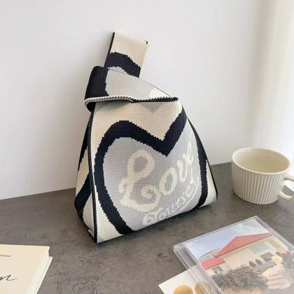 Fashion Love Design Knitted Handbags