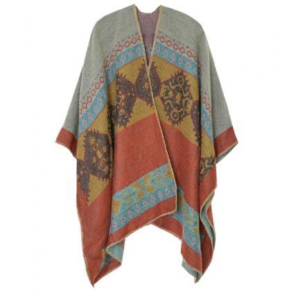 Vintage Bohemian Knitted Shawl For Traveling
