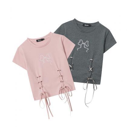 Designed Cotton Short Sleeves T Shirts For Girls