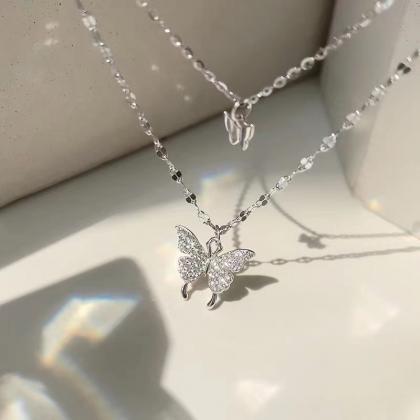 925 Sterling Silver Double Layer Butterfly..