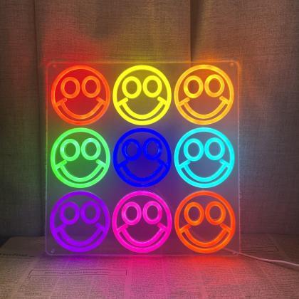 Smiley Face Led Neon Sign Happy Neon Sign Vintage..