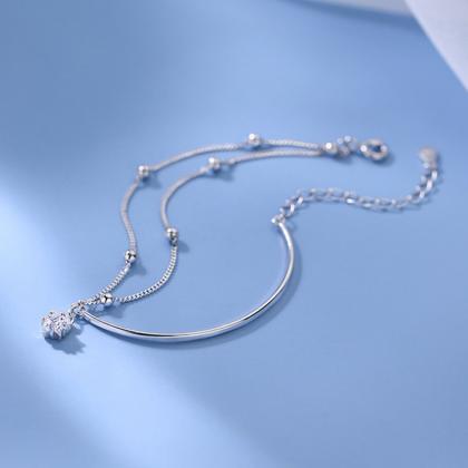 Fashion 925 Sterling Silver Star Bracelet Simple..