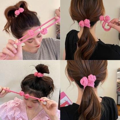 Fashion 1/2pcs Pink Black Hairtie Ponyhair Thick..