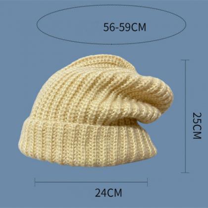 Winter Hats Woman Solid Loose Caps For Men Soft..