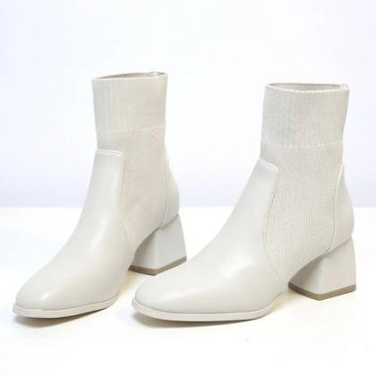 Spring And Autumn Skinny Socks Boots Women..