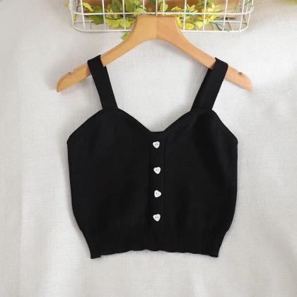 Pearl Diary Women Strappy Knitting Tops Summer V..