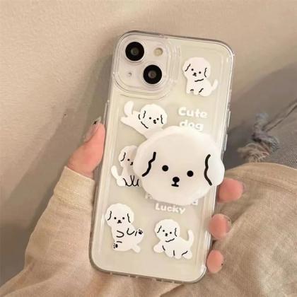 White Puppy Phone Case For Iphone 14 13 12 11 Pro..