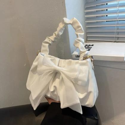 White Bow Mini Wallet Hand Bag Kawaii Aesthetic..