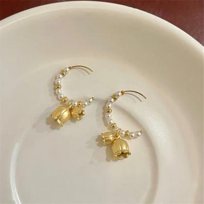 Adolph Trending Lily Of The Valley Hoop Earring..