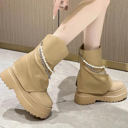 Winter Women's Boots Solid Color..