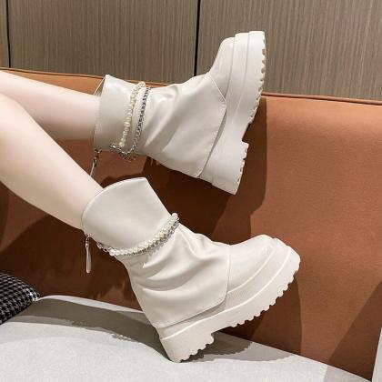 Winter Women's Boots Solid Color..