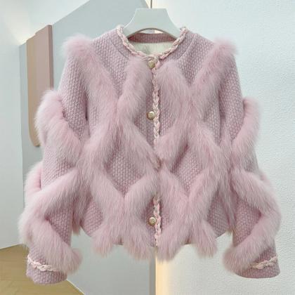 Fashion Autumn Winter Women Real Fox Fur Coat..