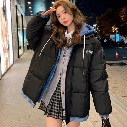 Winter Student Thicken Warm Parkas Woman Loose..