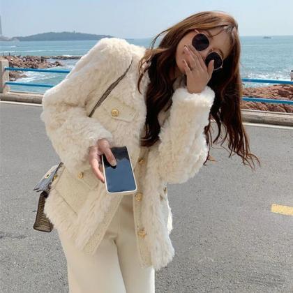 Winter Women Jacket Lamb Wool Korean Style..