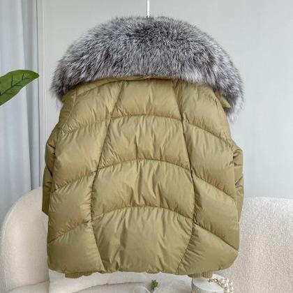 Luxe Puffer Jacket With Faux Fur Collar
