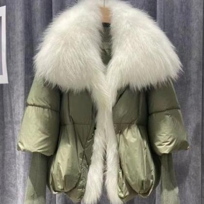 Luxe Puffer Jacket With Faux Fur Collar