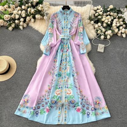 Luxurious Embroidered Floral Maxi Dress With..