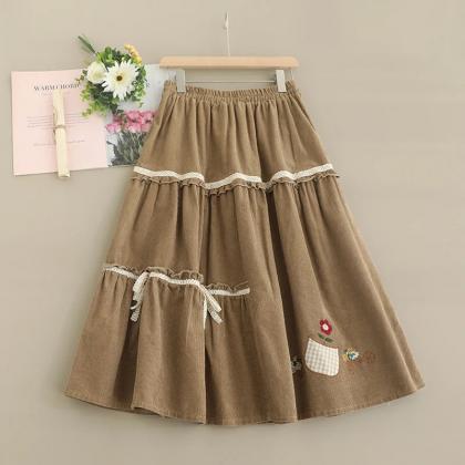 Womens Vintage Style Tiered Lace Trim Skirts Set