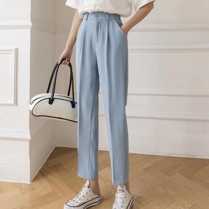 Womens High-waisted Tailored Work Trousers In..
