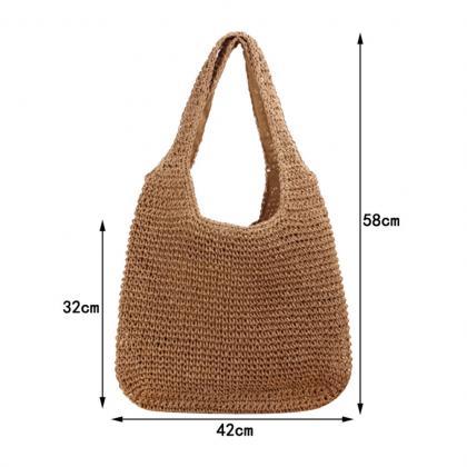 Casual Crochet Tote Bag Handmade Shoulder..
