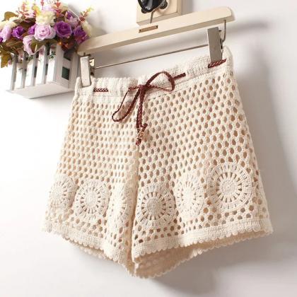 Bohemian Style Crochet Lace Womens Summer Shorts