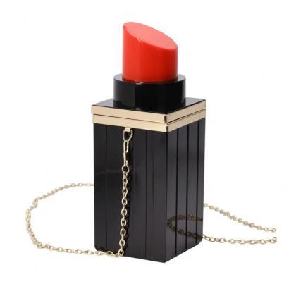 Luxury Red Lipstick With Elegant Black Case And..