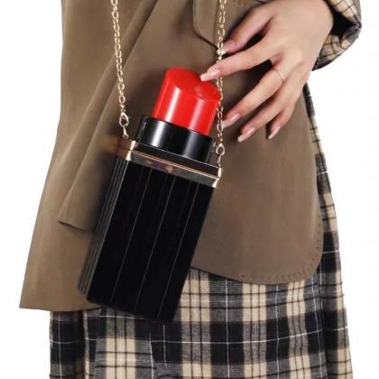 Luxury Red Lipstick With Elegant Black Case And..