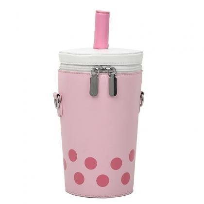 Insulated Polka Dot Tumbler With Shoulder Strap..
