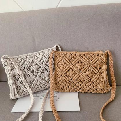 Bohemian Style Handmade Crochet Shoulder Bag..