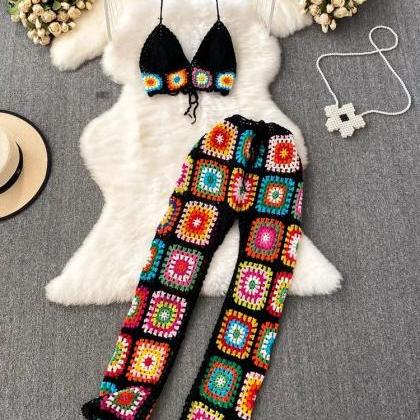 Bohemian Crochet Bikini Top And Pants Set Endless..