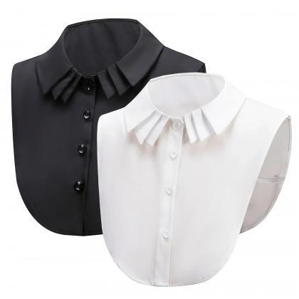 White Detachable Ruffle Collar Womens Fashion..