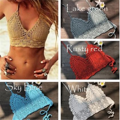 Handmade Crochet Bikini Top Bohemian Style..