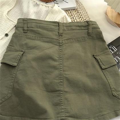 Casual Womens Cargo Skirts With Pockets In Three..