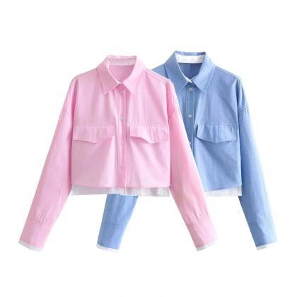Womens Color Block Casual Denim Jackets Two-tone