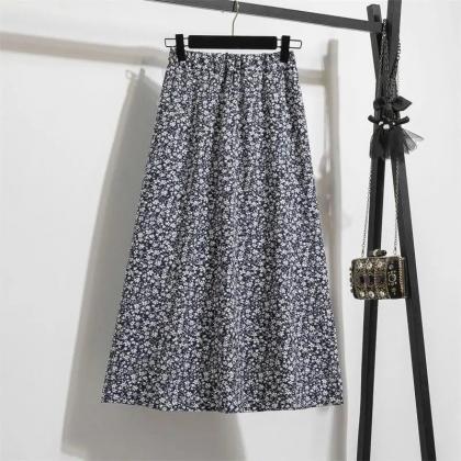 Womens Floral Print A-line Midi Skirt Assortment