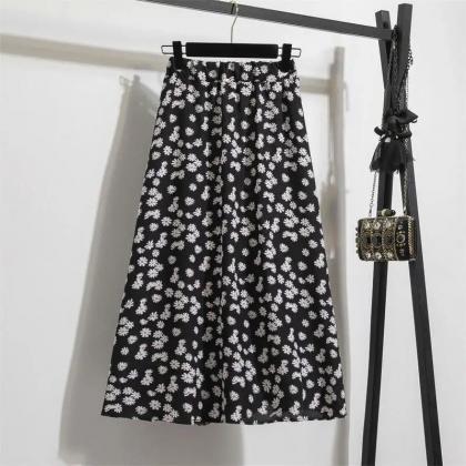 Womens Floral Print A-line Midi Skirt Assortment