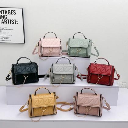 Red - Handcrafted Quilted Handbag 11