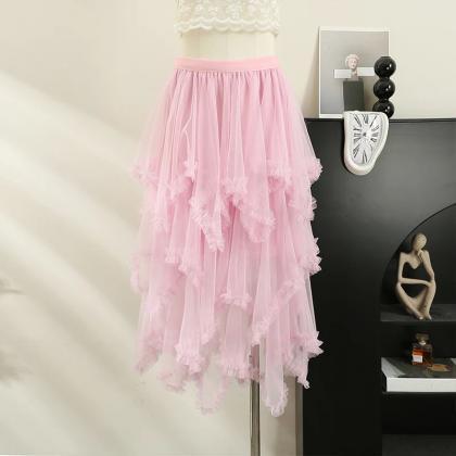 2pc Ruffle Tulle Top and Flowy Skirt Set main image 0