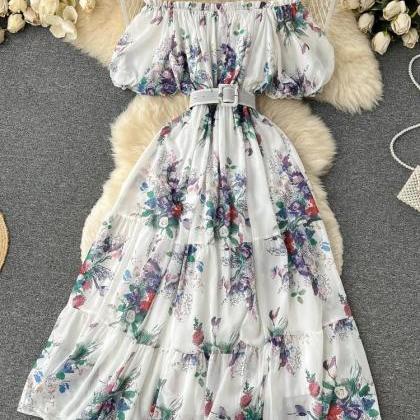 Elegant Floral Off-Shoulder Maxi Dress for Effortless Summer Style main image 1