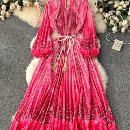 Green Pleated long shirt dress 94149 main image 0