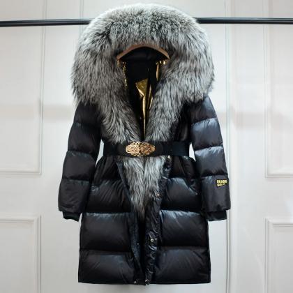 Jet Stream Luxurious Faux Fur Large Collar Winter Coat