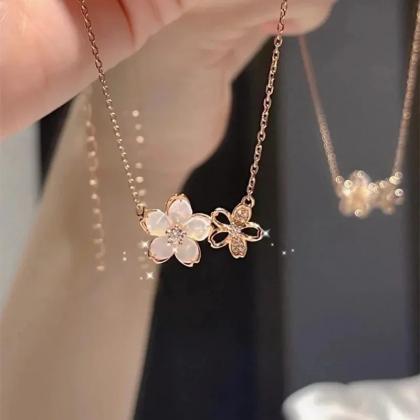 thumbnail image 2 of Sttiafay Crystal Butterfly Necklace Inlay Rhinestone Flower 2 of 13