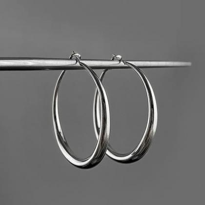 Enna Large Hoop Earring Silver - Elk Accessories